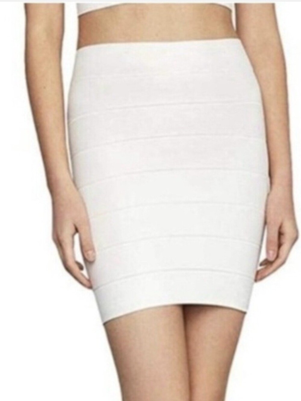 NWOT BCBG Cream Bandage Pencil Skirt